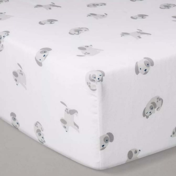 Cloud Island Other - NEW Crib Fitted Sheet Cloud Island White/Gray Dogs